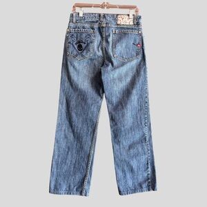 Quiksilver Men's Vintage Y2K Jeans Embroidered Skull Size 30